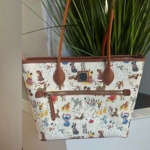 Dooney & Bourke Disney Holiday Santa Tails Dogs Tote